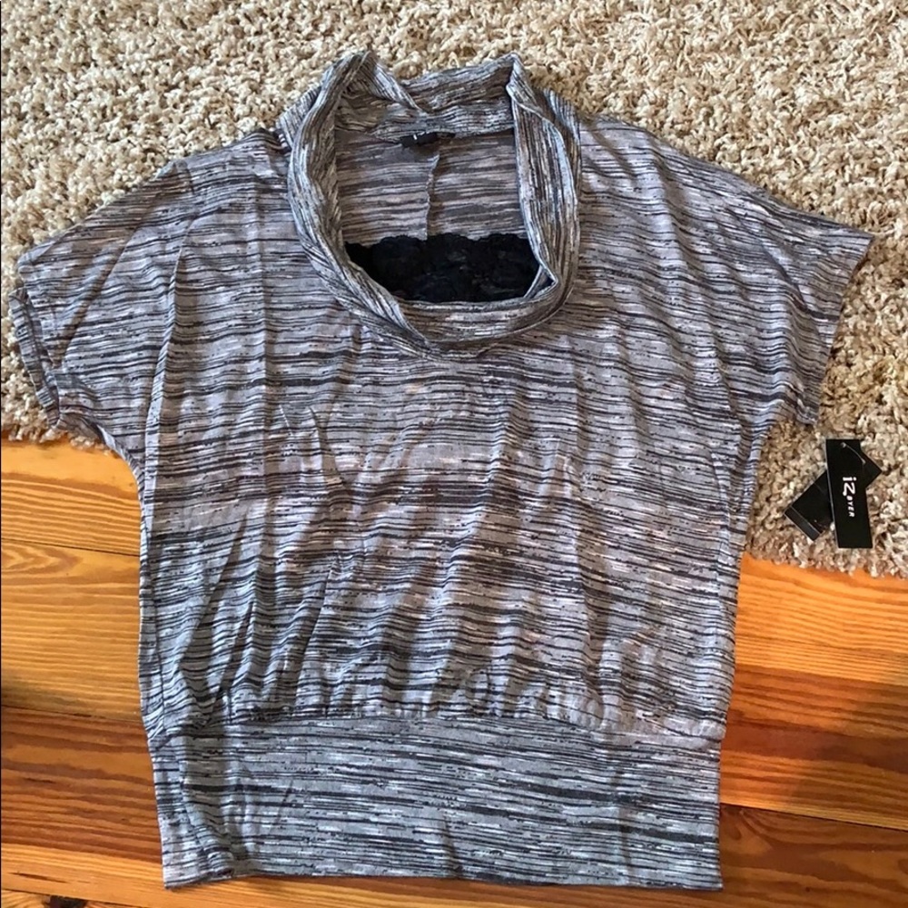 3/$15 Striped Cowl Neck Top